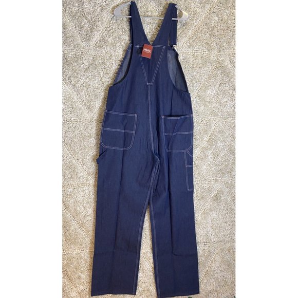Red Kap Men's Denim Bib Overall 38x32 Blue Jeans Cargo Pockets - Picture 8 of 11